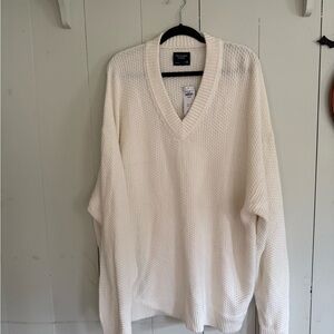 Abercrombie Oversized V-Neck Sweater – Cream – XXL – NWT
